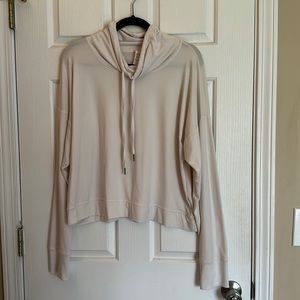 Marika White Sweatshirt with Mock Neck and Thumb Holes Sz XXL